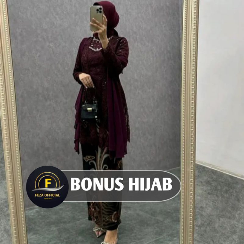 (ADA JUMBO) Couple kebaya Atasan Wanita Kebaya Kutubaru Premium Atasan Kutubaru Slimfit Kebaya Kutubaru Bahan Premium