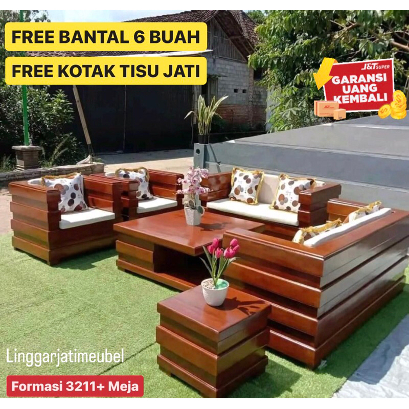 Kursi Tamu Box Jati Minimalis 3211