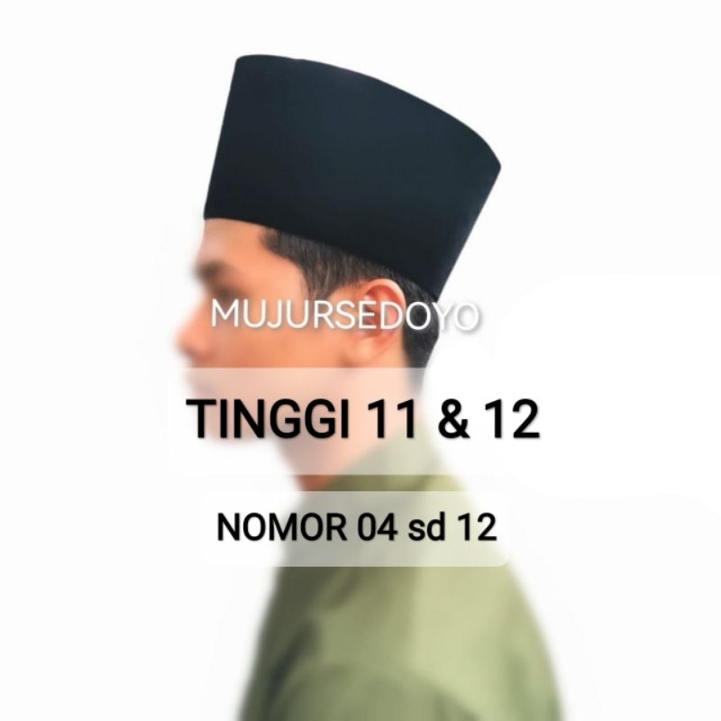 Peci Tinggi 11 12 13 14 15 Kopiah Madura Songkok Nasional AC Hitam Bludru
