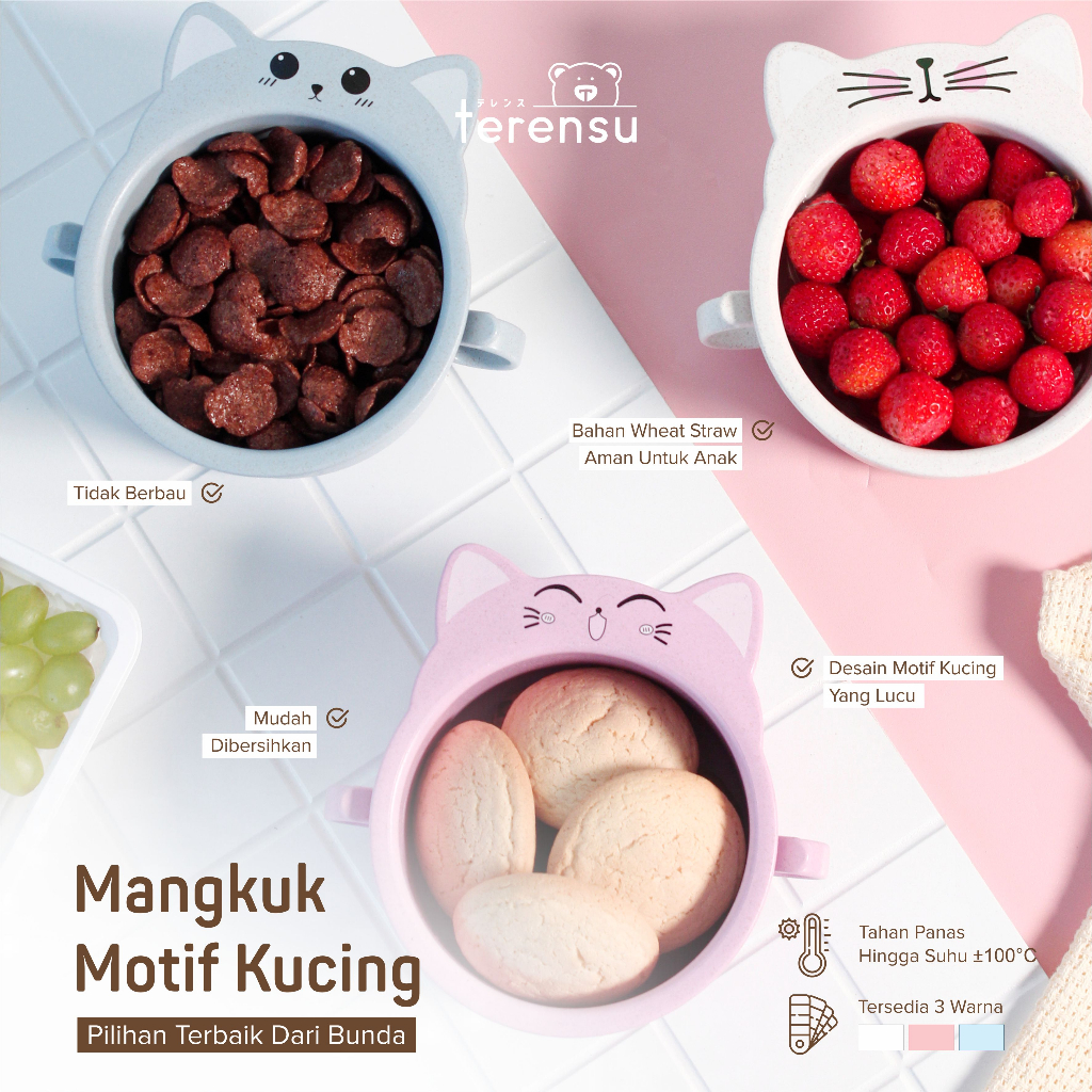 Mangkok Makan Tempat Makan Anak Bayi Karakter Kucing