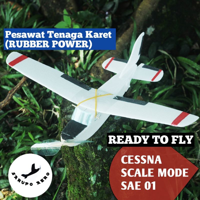 (RTF) PESAWAT TENAGA KARET - Model CESSNA - SIAP TERBANG