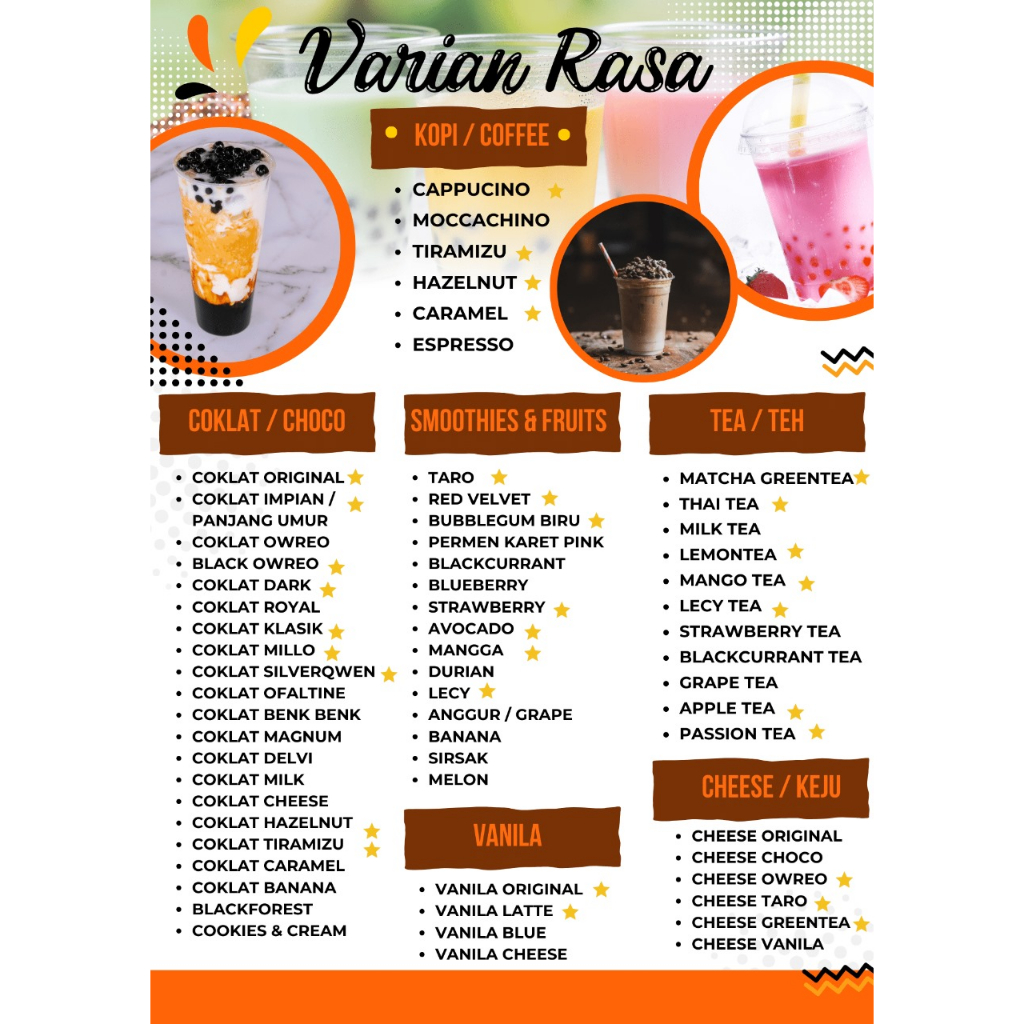 

Nycyta Home Paket Sample 500 Gr Bisa Mix 5 Rasa Bubuk Minuman Frezzo & Japo Powder Drink Serbuk