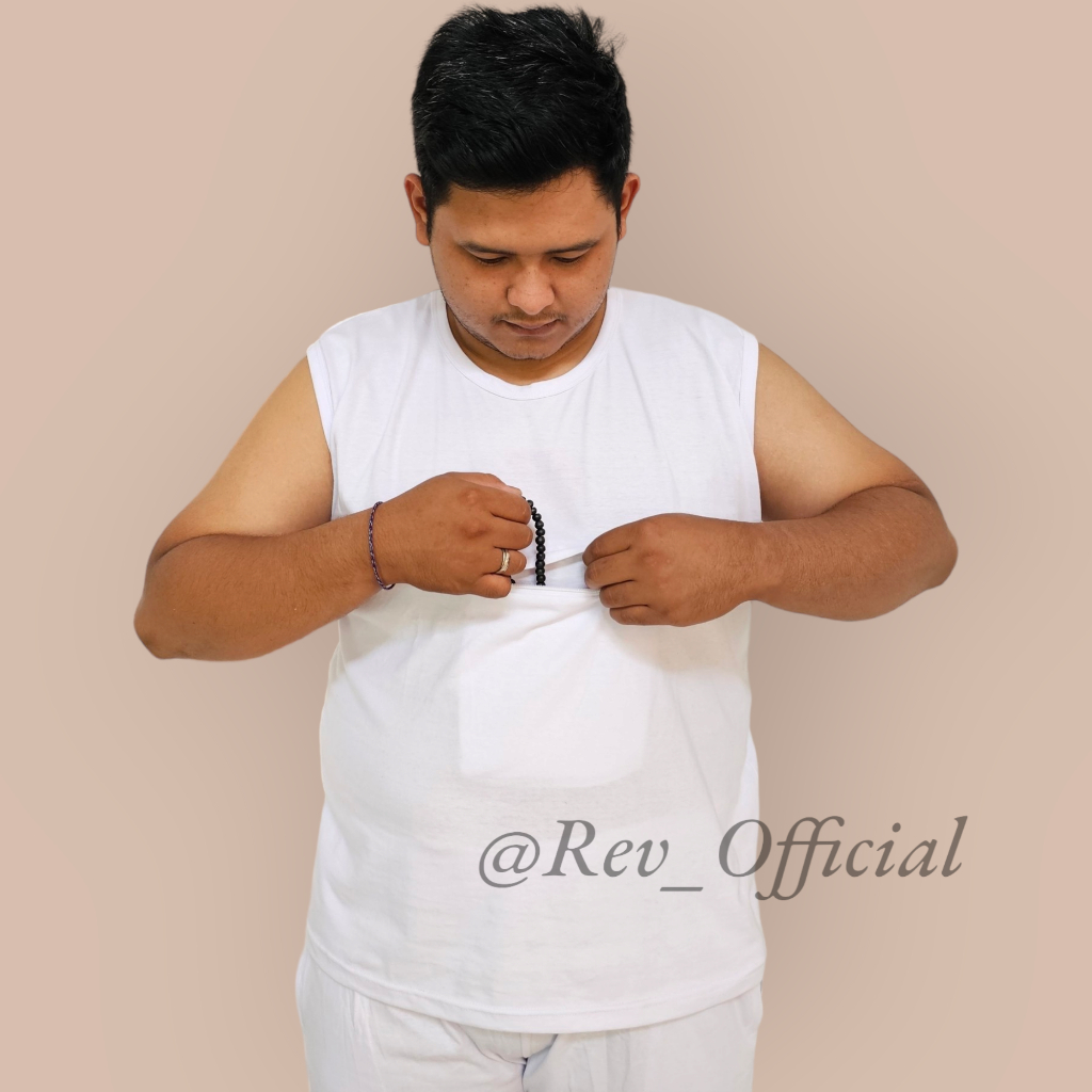 Singlet Pria Jumbo Haji Umroh Kantong Depan Perlengkapan Umroh Pria