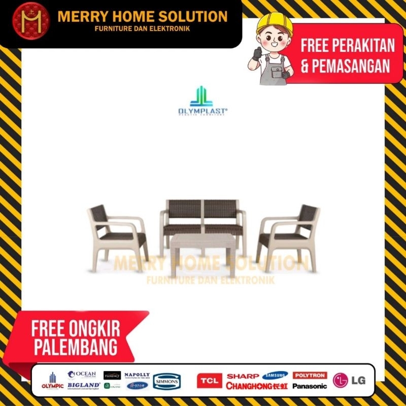 Olymplast Kursi Tamu Plastik OSCR 211+ Meja Kursi Teras Plastik