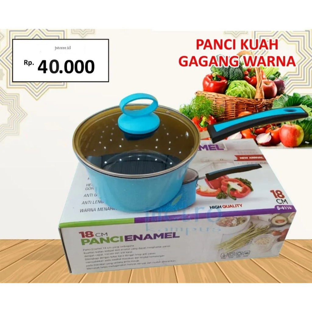 Preloved GSF-Panci Kuah Enamel 18cm ( Kondisi Baru )