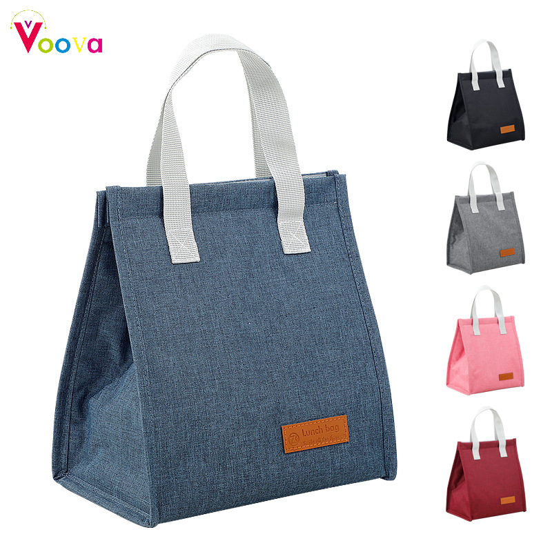 VOOVA Tas Bekal Tas Makan Siang Portabel Siswa Berkapasitas Besar/Tas Kotak Makan Siang Sederhana
