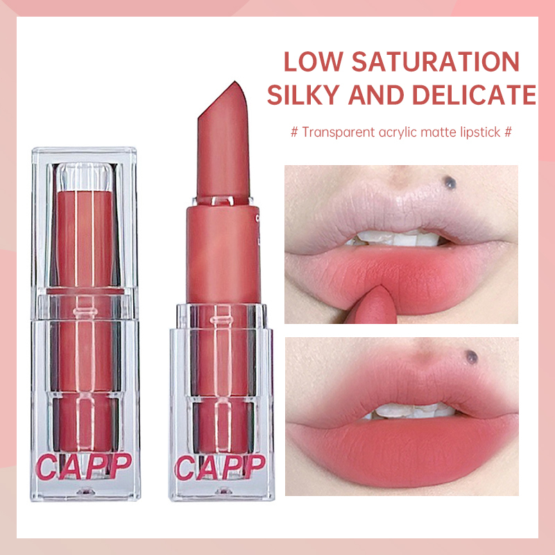 {COD} CAPPUVINI Pink Lipstick Matte 6 Warna Nude Color Mosturizing Lipstik Korea Korean Lipstik