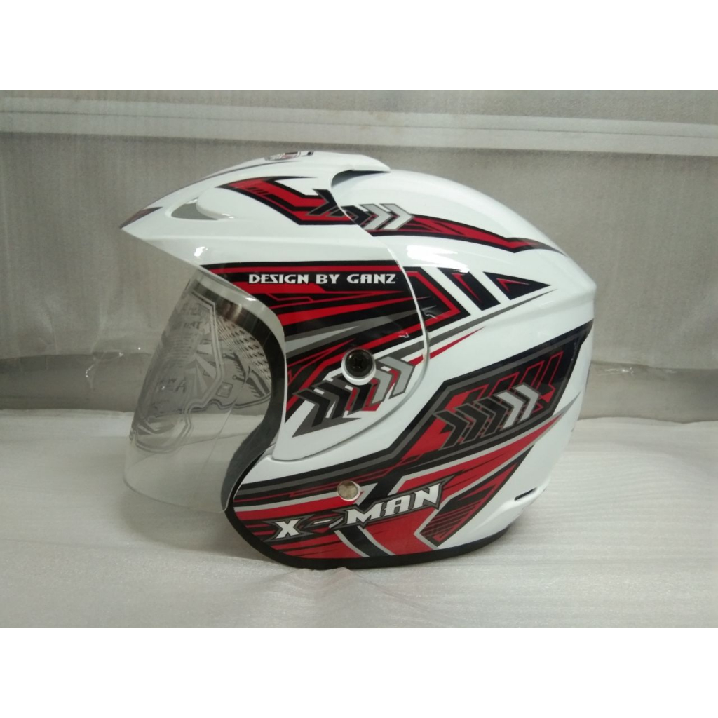 Ganz Helm / Helmet V57 Corak X-Man Super White Gloss VT L