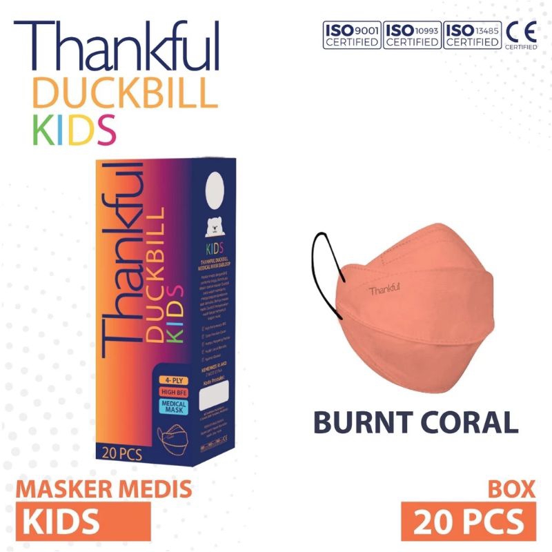 masker anak - thankful duckbill kids isi 20