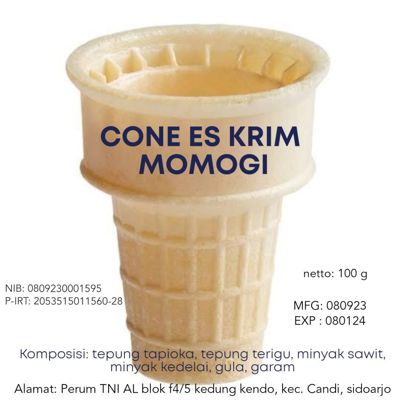 

kerupuk/cone eskrim MCD ukuran 5,5 per pack isi 10pcs