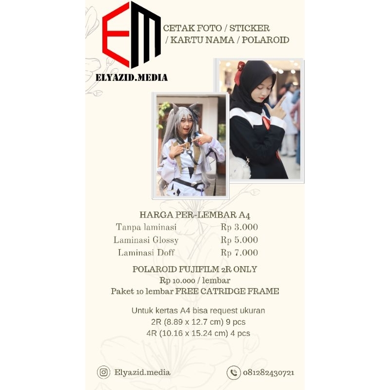 JASA CETAK FOTO / PHOTOCARD / POLAROID ALA KOREA