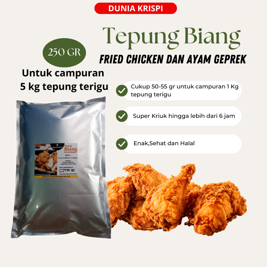 

Tepung Biang Fried Chicken Premium Super Kriuk ini
