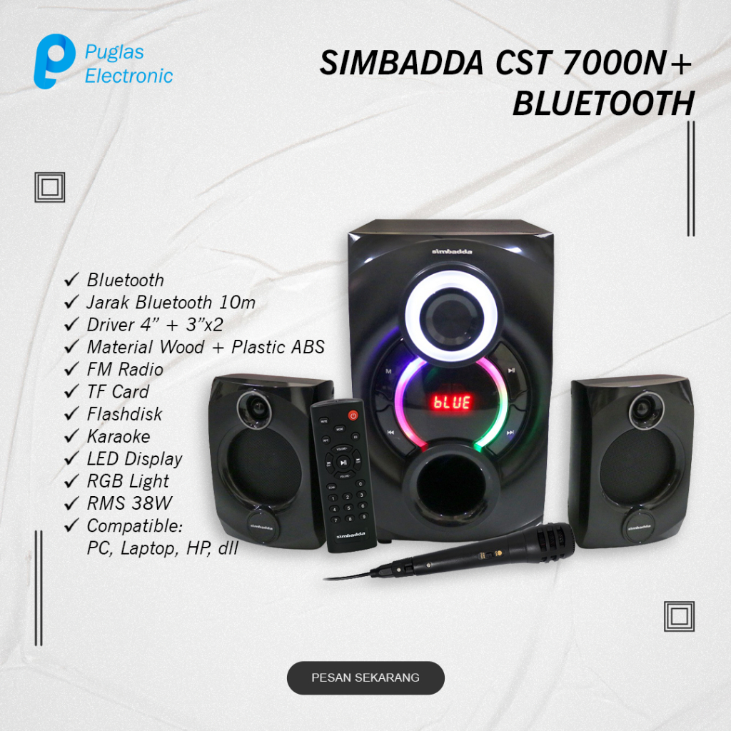 Speaker Simbadda CST 7000N+ Bluetooth Karaoke PC Komputer Laptop HP