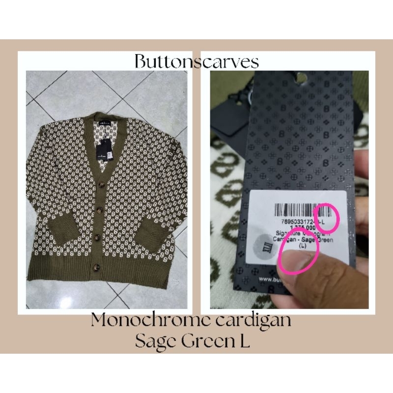 buttonscarves as is cardigan sage green L