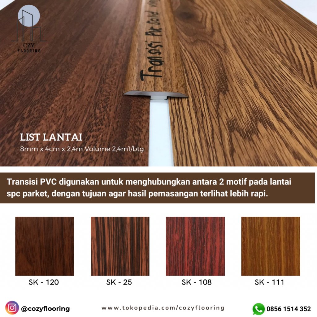 Aksesoris Lantai List Transisi Pvc Parket