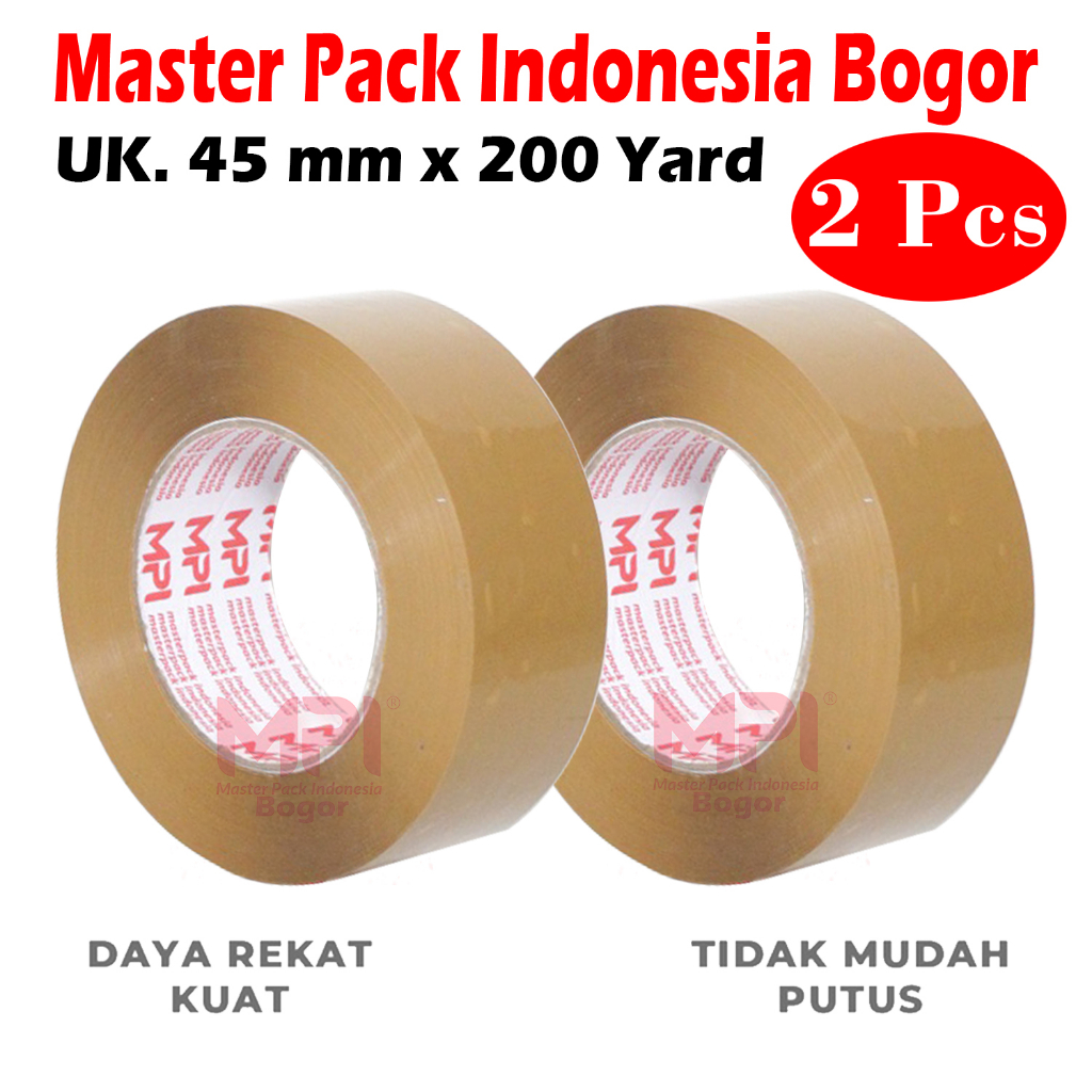 

2 PCS - Lakban Coklat JUMBO MPI 45 mm x 200 yard / Lakban Packing Paket - Master Pack Indonesia Bogor