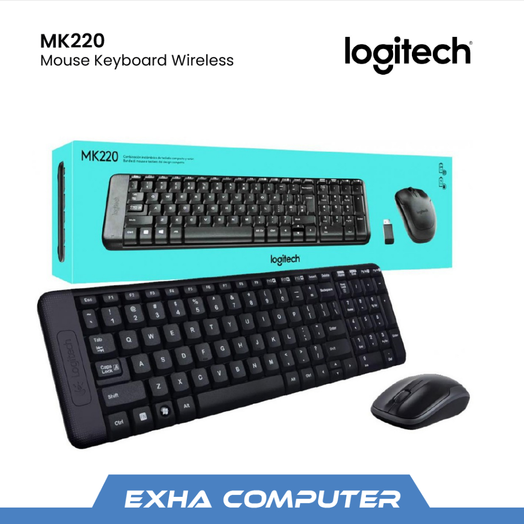 Keyboard Mouse Wireless Combo Logitech MK220 - Logitech MK 220