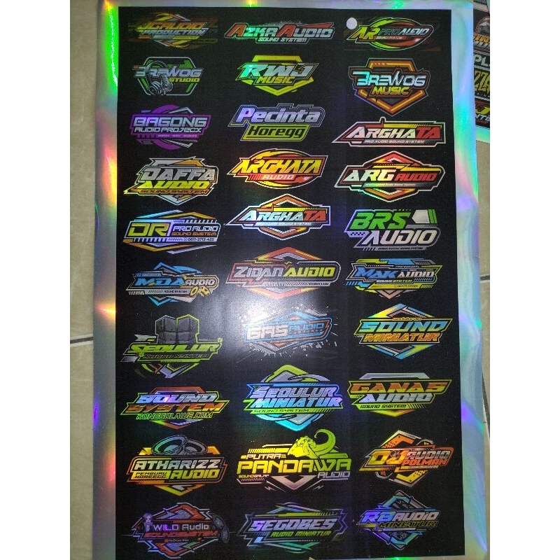 

Stiker logo sound hologram jumbo 1 lembar 30cmx47