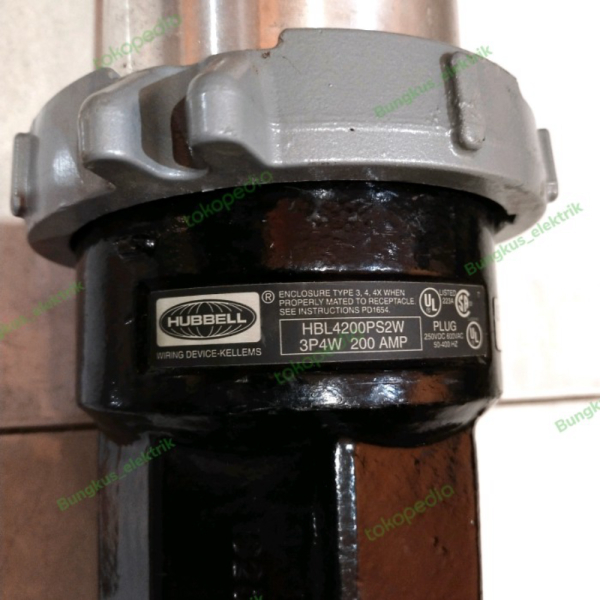 PLUG HUBBELL HBL4200PS2W 3P4W 200AMP 600VAC/250VDC 50-400Hz Berkualitas