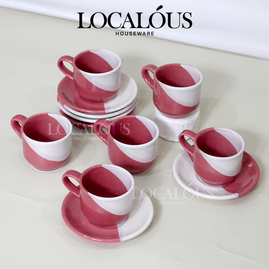 6 Set Cangkir Tatak Saporo Gelas Minuman Cafe Kopi Teh