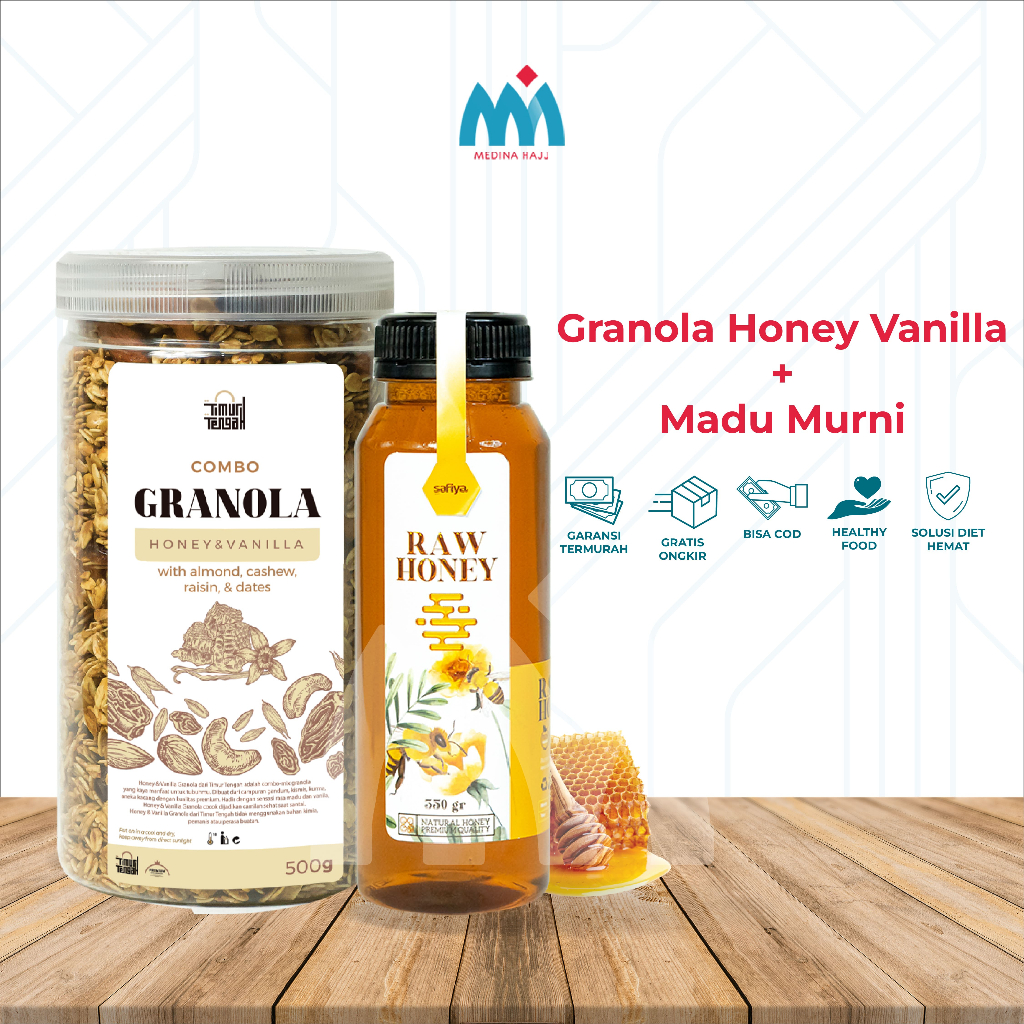 

Korzaln [Paket Special] Granola Timur Tengah 500Gr + Madu Murni 350 Gr