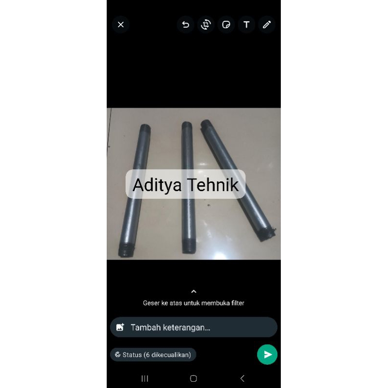 Inchian pipa galvanis senai 25cm ukuran 1/2 Inch