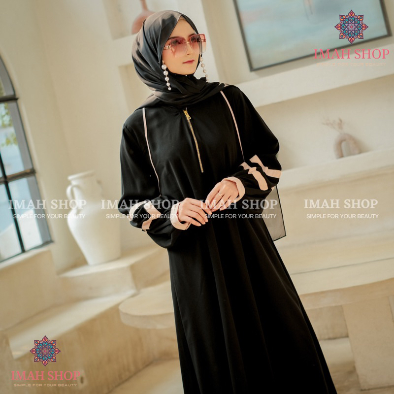 Abaya Gamis Dubai Turkey Turki 821 Ziper Busui