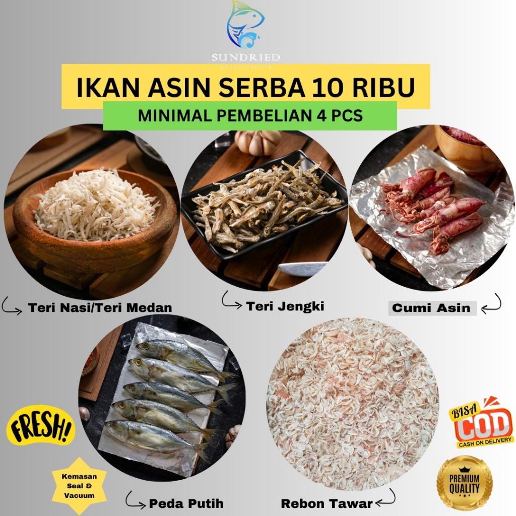 

IKAN ASIN l TERI l BABY CUMI l UDANG EBI l IKAN PEDA l JAMBRONG I BULU AYAM I DENDENG MANIS I SEPAT I IKAN GABUS l JAMBAL l REBON (SERBA 10 RIBU CAMPUR, MIN CO 4 PCS )