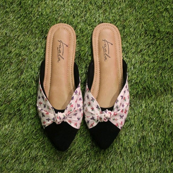 Black Safari mules hitam mules wanita hitam sandal wanita hitam