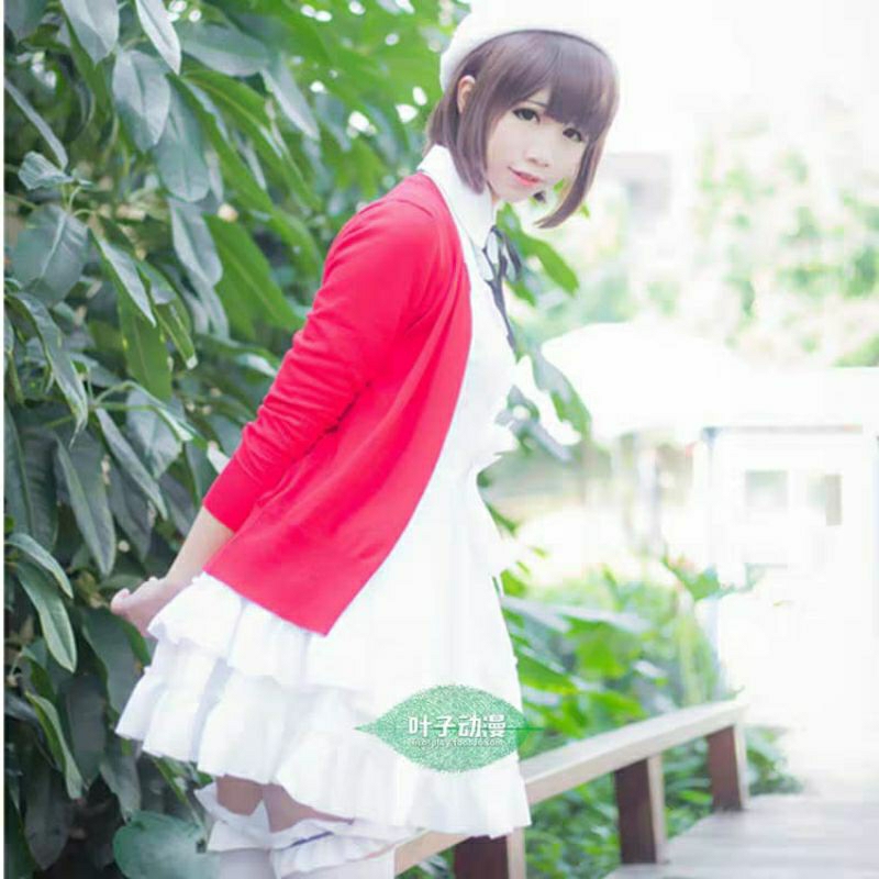 【Fumirie】Ready Stock Megumi Kato Saekano cosplay Dress Costume