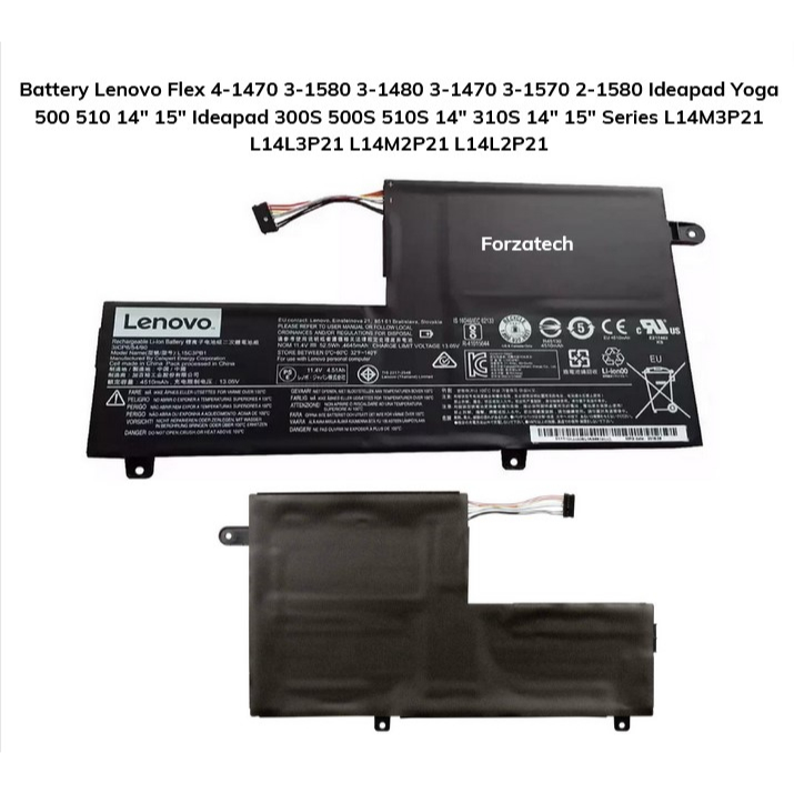 Baterai Lenov0 Flex 4-1470 3-1580 3-1480 3-1470 3-1570 2-1580 Ideapad Yoga 500 510 14" 15" Ideapad 3