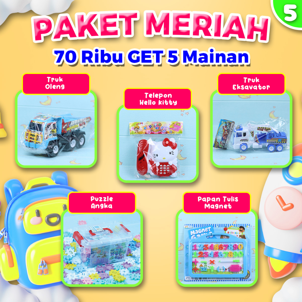 Paket Meriah Murah Mainan Truk Oleng Mainan Telepon Teleponan Karakter Hello Kitty Mainan Truk Eksav