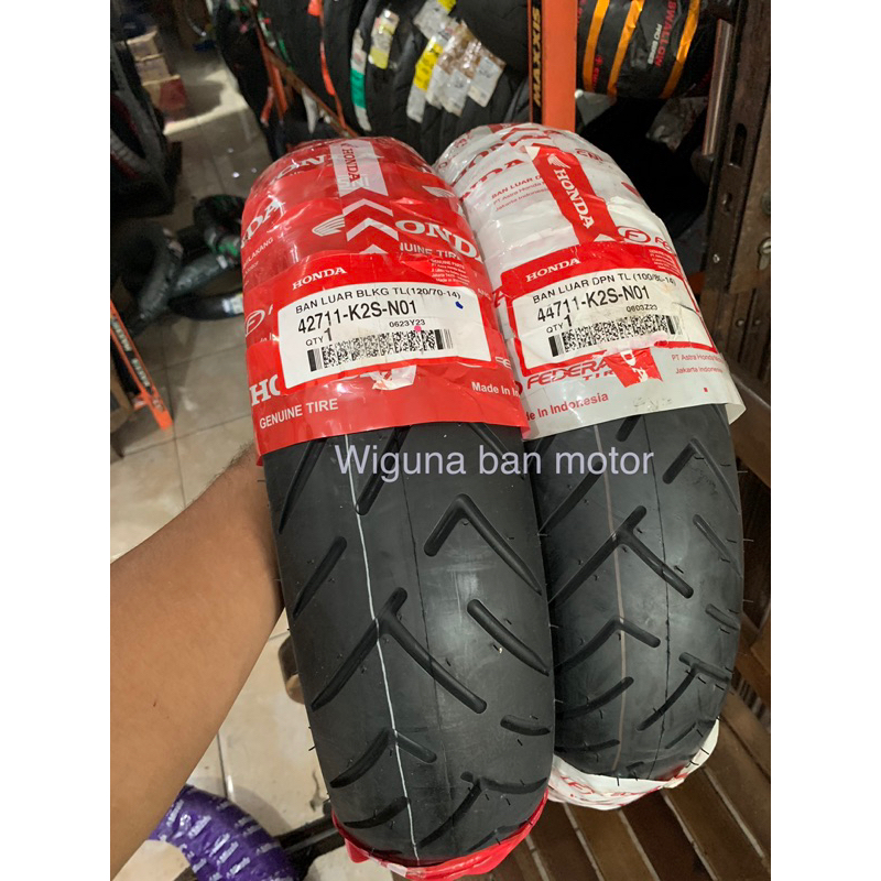 ban ahm federal original honda vario160 tubeless ring14 ( 100/80 120/70 ) 1ban