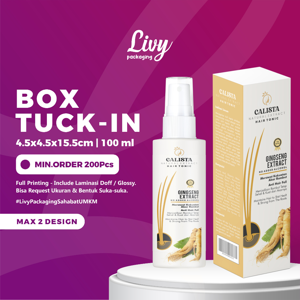 Livy Packaging - Cetak Kemasan Box Packaging Botol Parfum 100ml Custom Full Print Ukuran 4,5x4,5x15,
