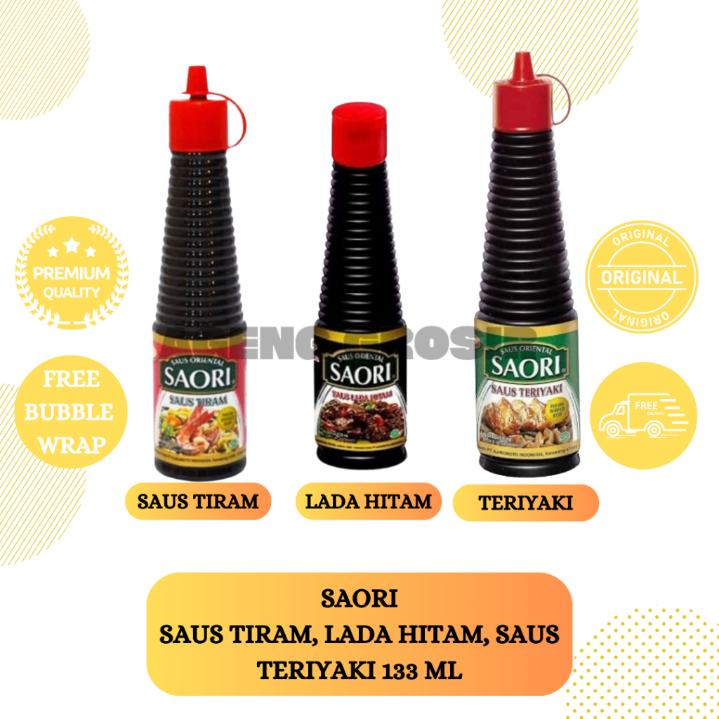 

Saori Saus Tiram Teriyaki Lada Hitam 133ml
