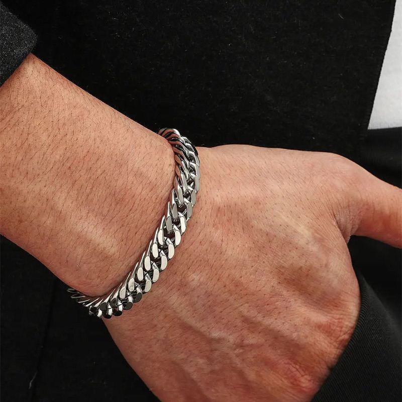 gelang rantai titanium / gelang rantai pria anti karat