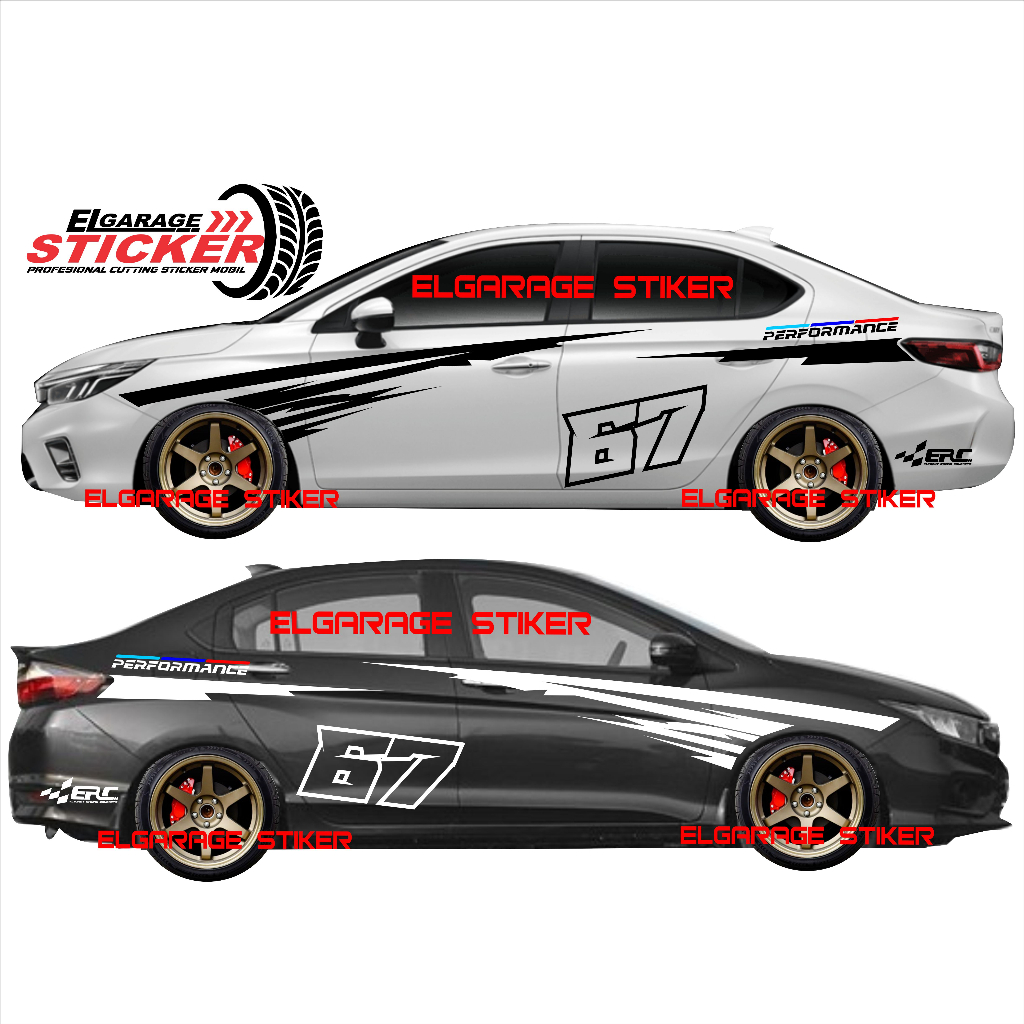 Stiker mobil sedan vios camry civic accord city dll cutting stiker body samping mobil sedan universa