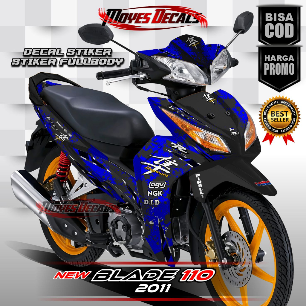 BISA COD. stiker new blade 110 decal stiker motor new blade 110 stiker variasi honda new blade 110 s