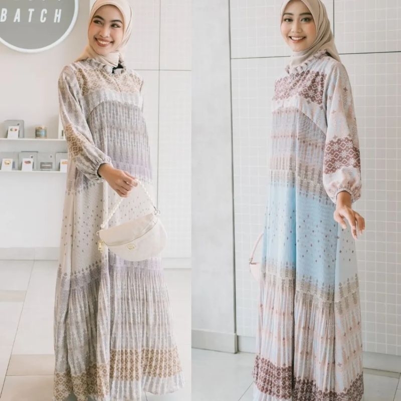 Gamis Dress Batik Plisket- JW617