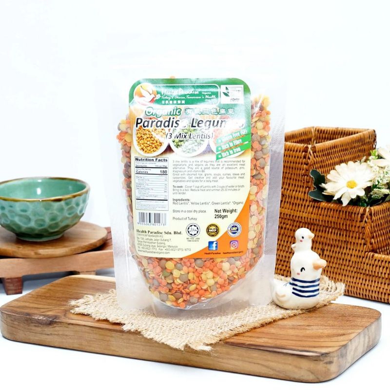 

Health Paradise Organic Paradise Legumes 3 Mix Lentils 250g
