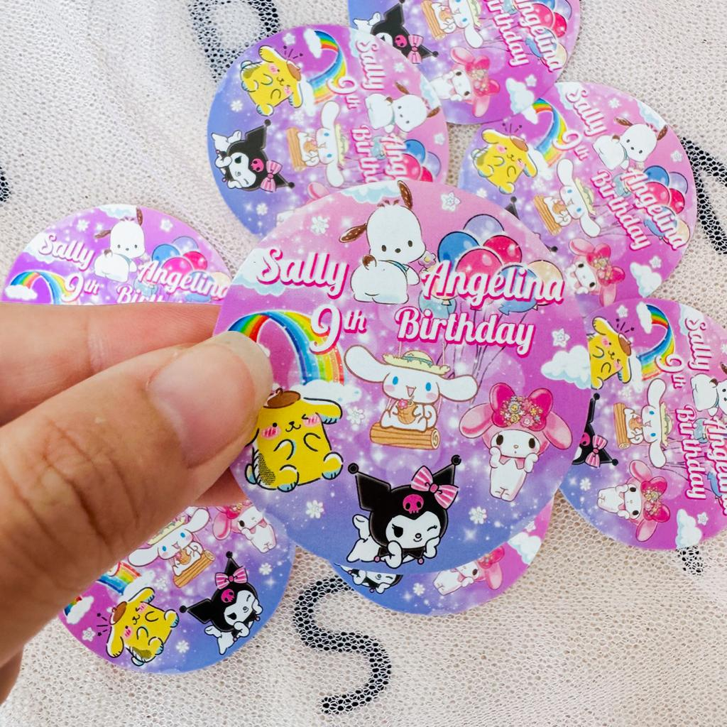 

Sanrio Melody Kuromi Pompurin Sticker Birthday Souvenir Tempelan Ulang Tahun Hampers Pudding Tumpeng