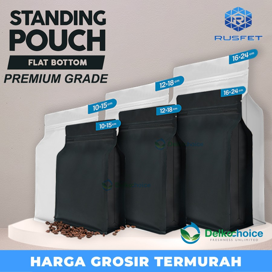 STANDING POUCH ZIPLOCK FLAT BOTTOM ALUMUNIUM FOIL