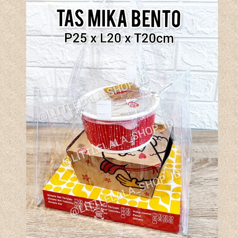 Tas Parcel Lebaran ukuran Bento Mika tebal & lentur 25x20x20/tas mika/tas snack/tas makanan/goodie b