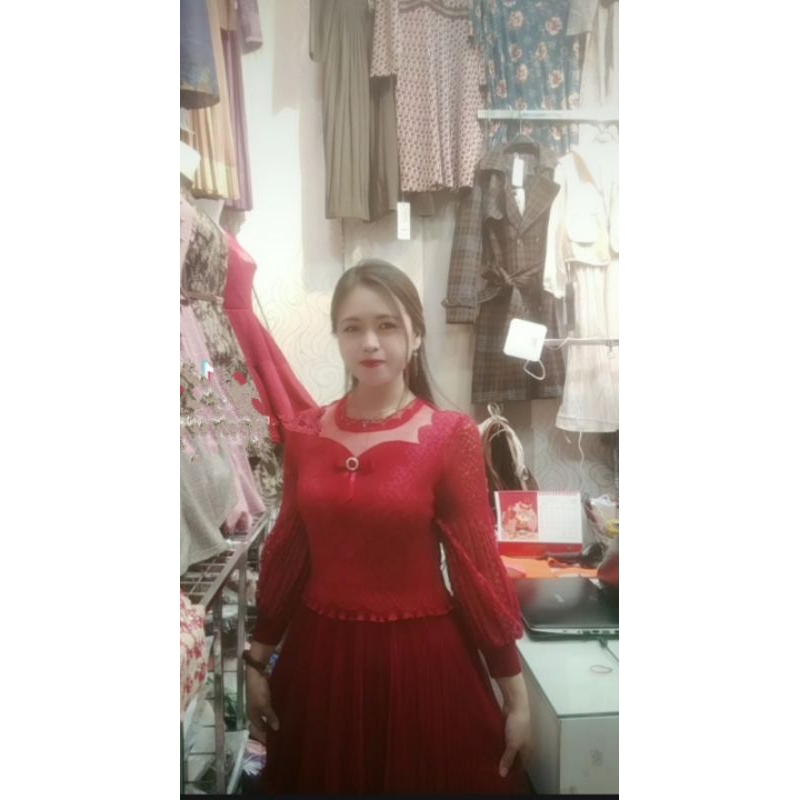 Baju Wanita Atasan Dress Plisket Premium