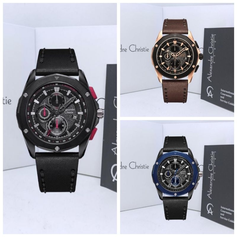 Jam Tangan Pria Alexandre Christie 6663 AC6663 AC 6663 Tali Kulit