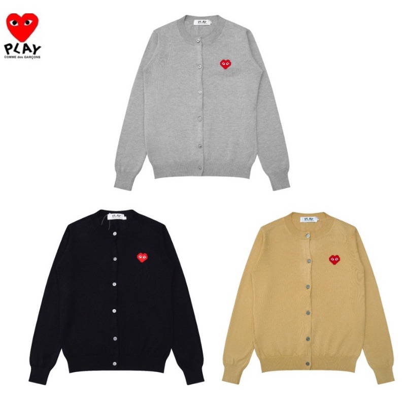 cardigan roundneck sweater rajut cdg play love heart v taehyung