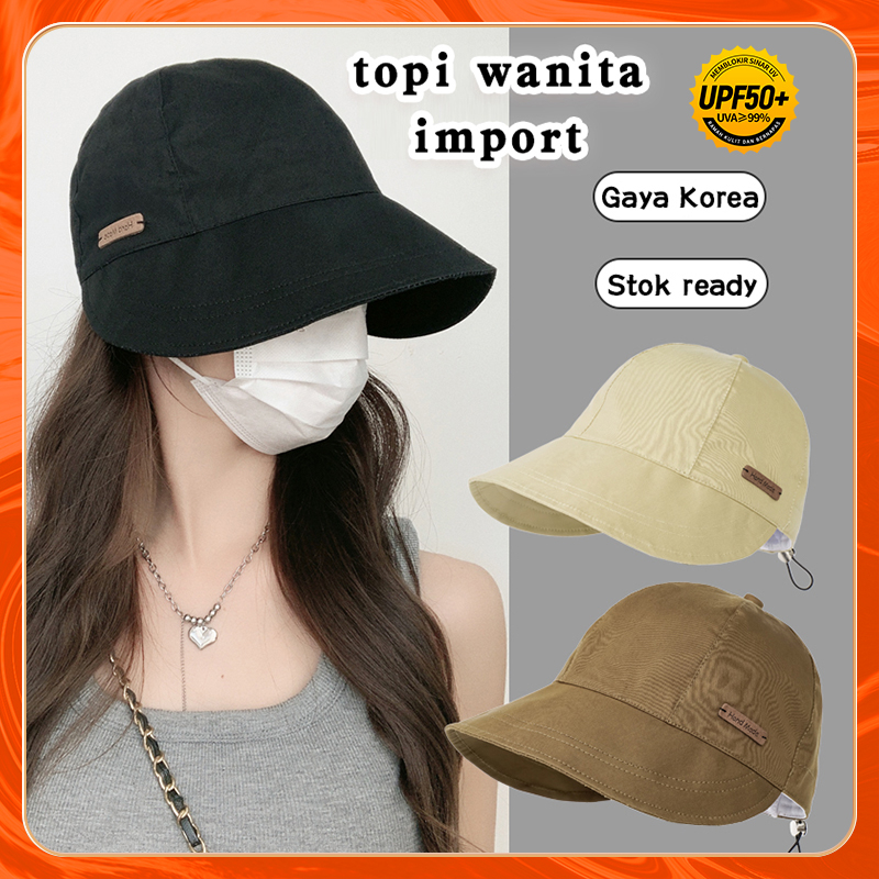 Topi wanita korean style Topi Bucket Wanita import Topi Nelayan Wanita Topi Nelayan Runcing Luar