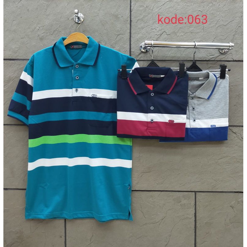 Kaos baju krah kerah polo polo wangki  lengan tangan pendek pria laki cowo orang tua merek Domino  k