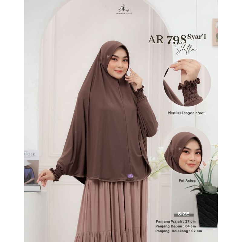 Ar 798 syar'i ✅ hijab lengan jumbo by Arrafi