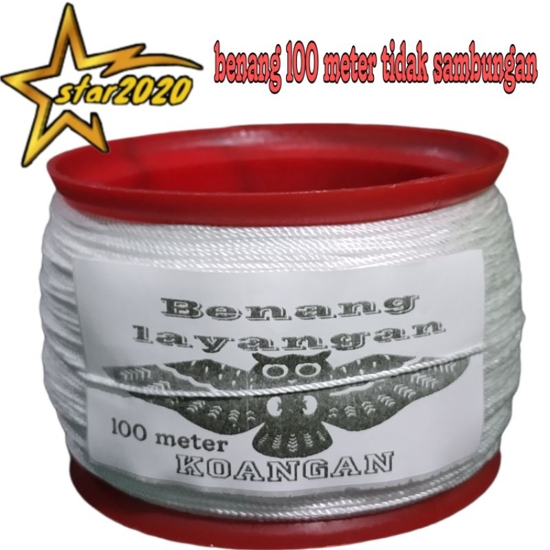 Benang layangan -+100 meter cap BURUNG HANTU nilon tanpa sambung untuk layangan JUMBO DAN BESAR